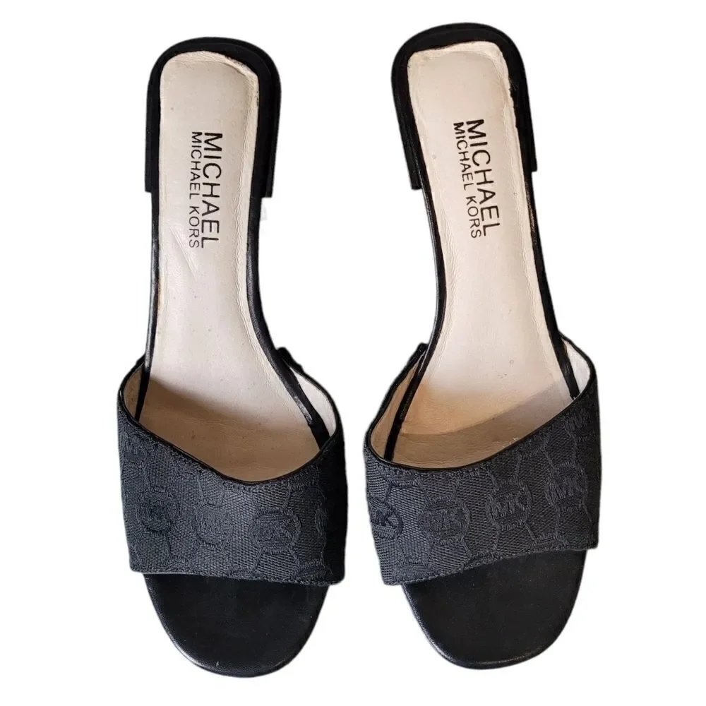 Michael Kors Black Mules With Nailhead Detail